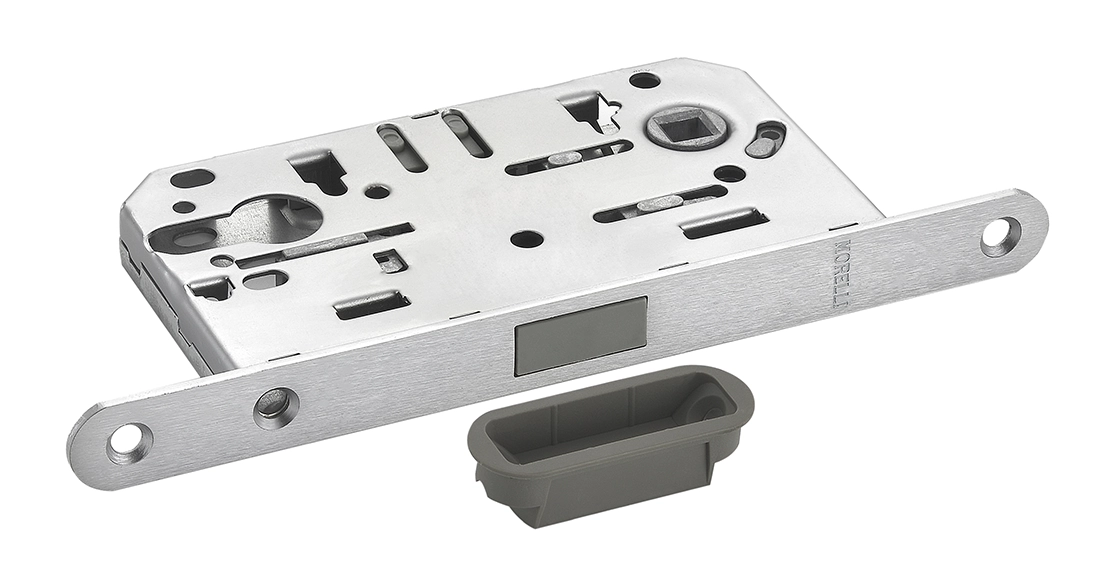 Защелка межкомнатная M1885 SSC с ответной планкой, магнитная под цилиндр, цвет суперматовый хром фото купить Барнаул