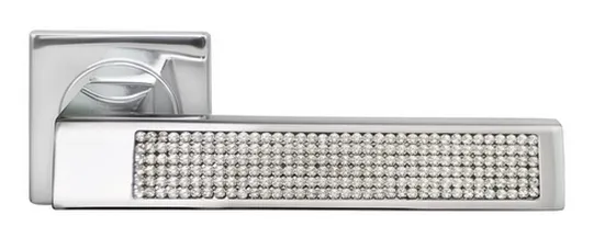 Ручка дверная DOLCE VITA S1 CRO раздельная на квадратной розетке, цвет хром, латунь фото купить Барнаул