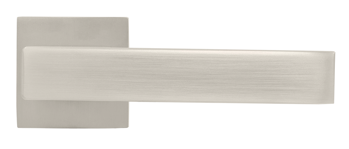 Ручка дверная LOT MH-56-S6 MSN раздельная на квадратной розетке 6 мм, цвет матовый сатинированный никель, ЦАМ фото купить в Барнауле