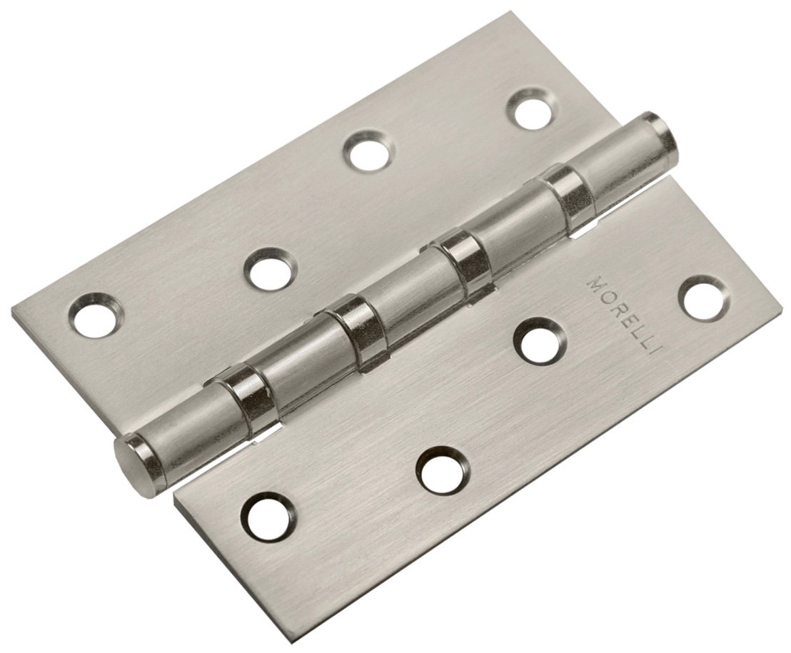 Петля карточная стальная MSN 100X70X2.5-4BB MSN универсальная с подшипником, врезная на круглой оси, цвет матовый сатинированный никель фото купить Барнаул