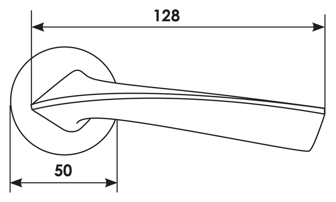 Ручка дверная COMETA R5 NIS раздельная на круглой розетке, цвет - матовый никель, ЦАМ фото купить в Барнауле