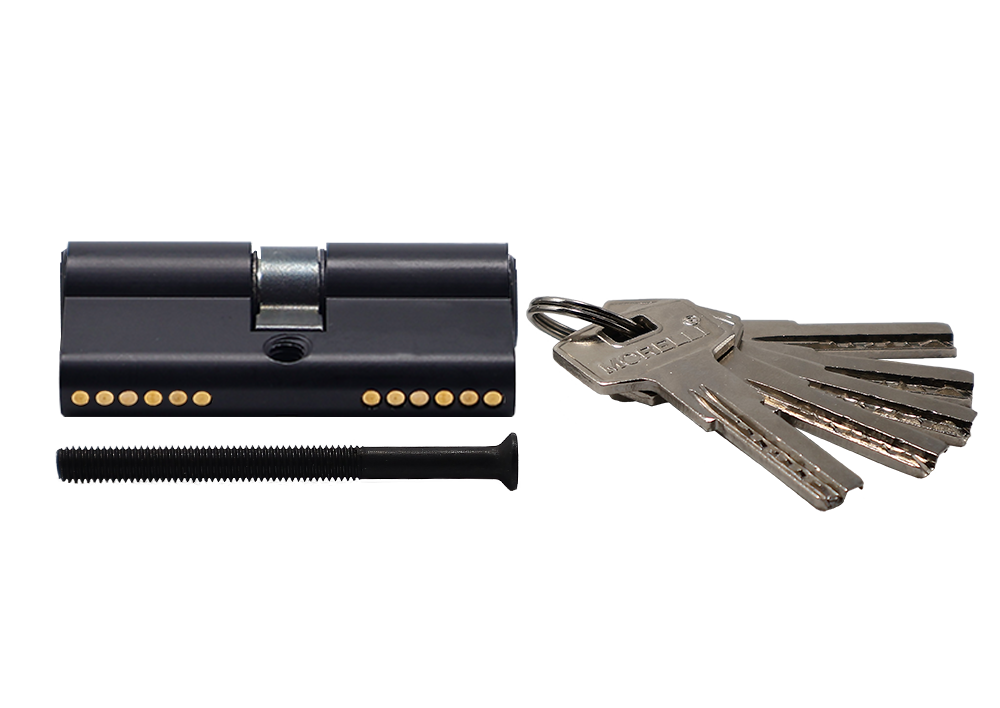 Ключевой цилиндр высокой секретности HS 60C BL (60мм) цвет черный фото купить в Барнауле