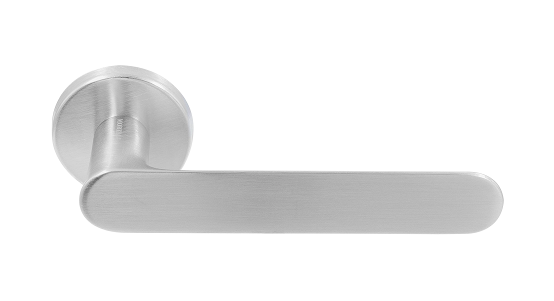 Ручка дверная LE BOAT R5 CSA раздельная на круглой розетке, цвет матовое матовый хром, латунь фото купить Барнаул