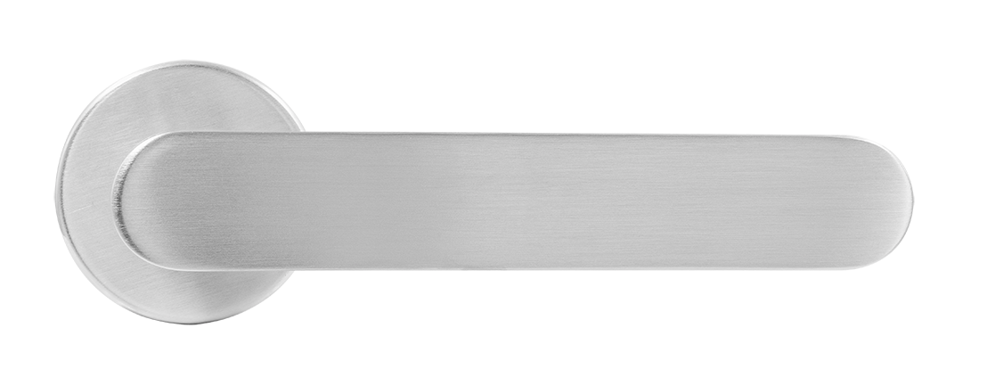 Ручка дверная LE BOAT R5 CSA раздельная на круглой розетке, цвет матовое матовый хром, латунь фото купить в Барнауле