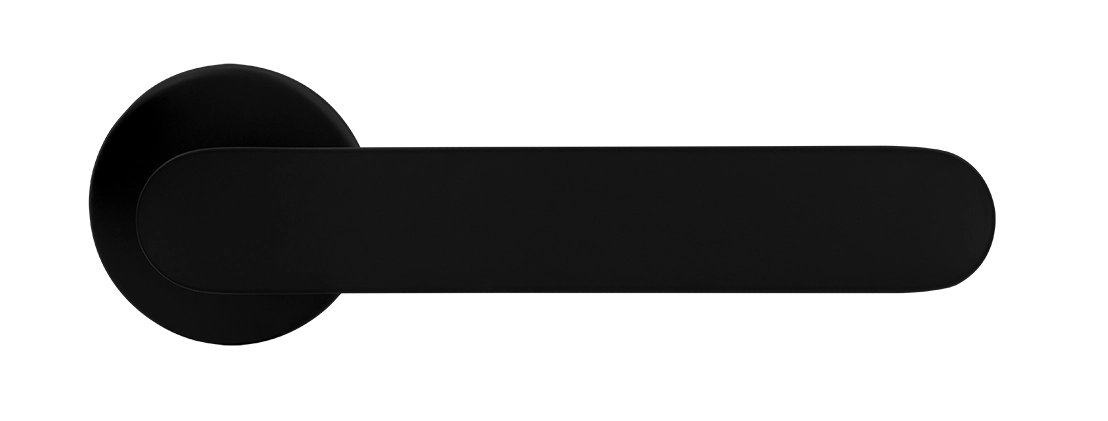 Ручка дверная LE BOAT R5 NERO-ST раздельная на круглой розетке, цвет черный soft-touch, латунь фото купить в Барнауле