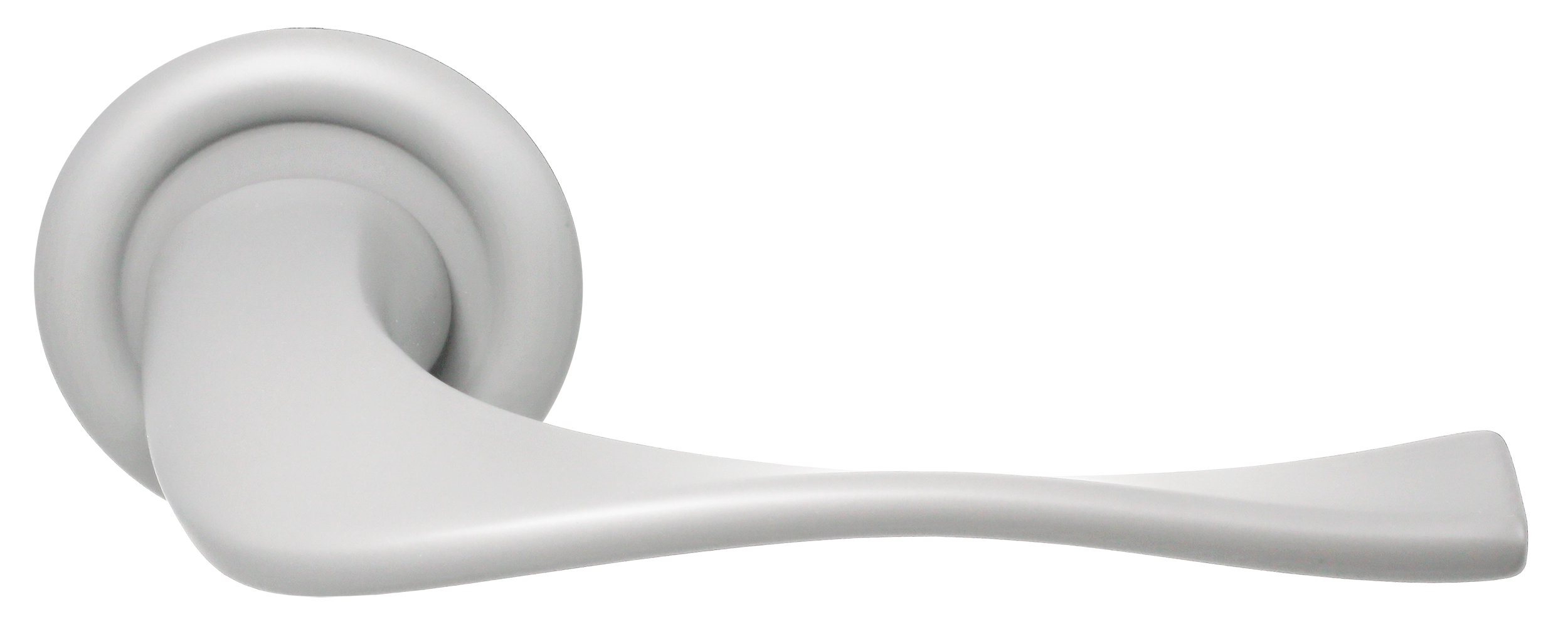 Ручка дверная SKYSCRAPER R7 SSW на круглой розетке, цвет Стокгольмский снегопад/Stockholm Snowfall фото купить Барнаул