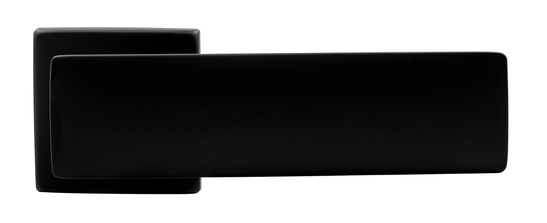 Ручка дверная SPACE S5 NERO-ST на квадратной розетке, цвет черный soft-touch, ЦАМ фото купить в Барнауле