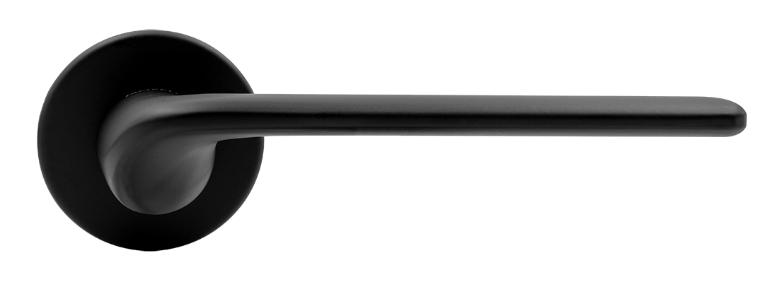 Ручка дверная TOMORROW R5 NERO-ST на круглой розетке, цвет черный soft-touch, ЦАМ фото купить в Барнауле