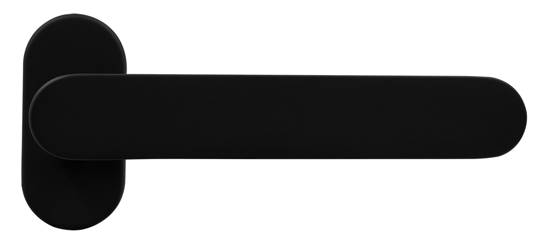 Ручка оконная LE BOAT W1 NERO-ST на прямоугольной розетке, цвет черный soft-touch, латунь фото купить Барнаул
