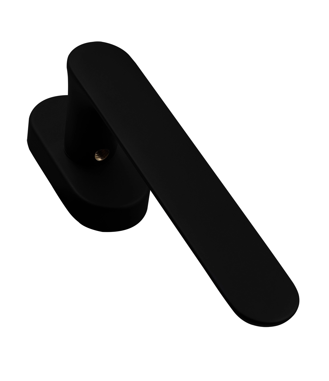 Ручка оконная LE BOAT W1 NERO-ST на прямоугольной розетке, цвет черный soft-touch, латунь фото фурнитура Барнаул