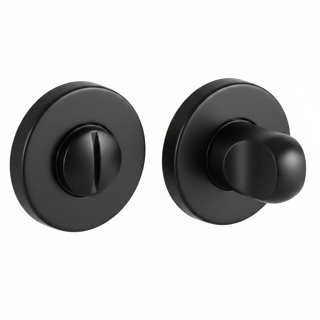 Завертка сантехническая LUX-WC-R3-E NERO-ST на круглой розетке цвет черный soft-touch, ЦАМ фото купить Барнаул