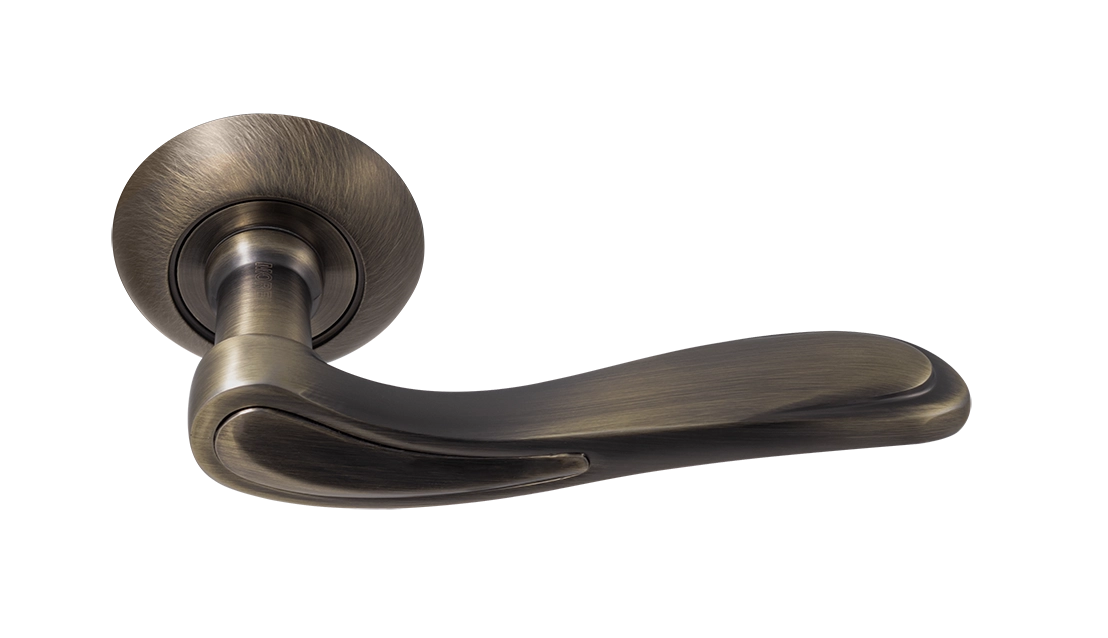 Ручка дверная LONDON EYE MH-26 MAB/AB раздельная на круглой розетке цвет бронза/античная