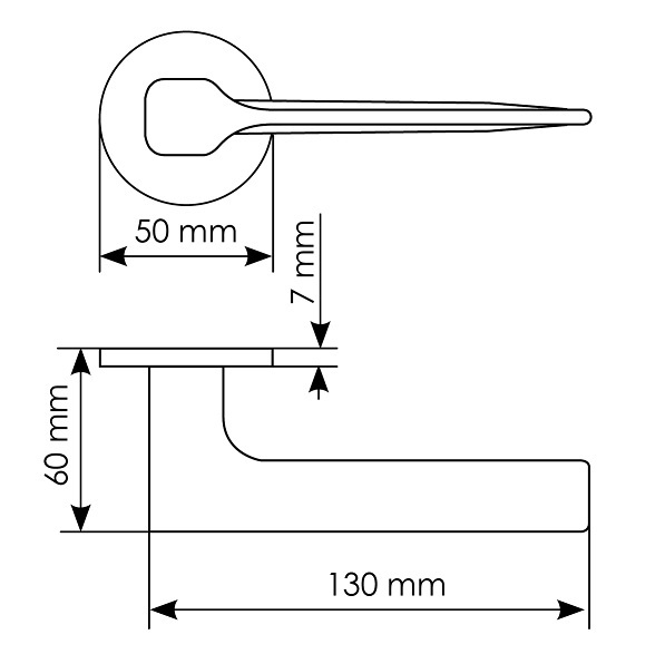 Ручка дверная GRAND CARAT R5 CSA раздельная на круглой розетке, цвет матовый хром, ЦАМ фото купить в Барнауле