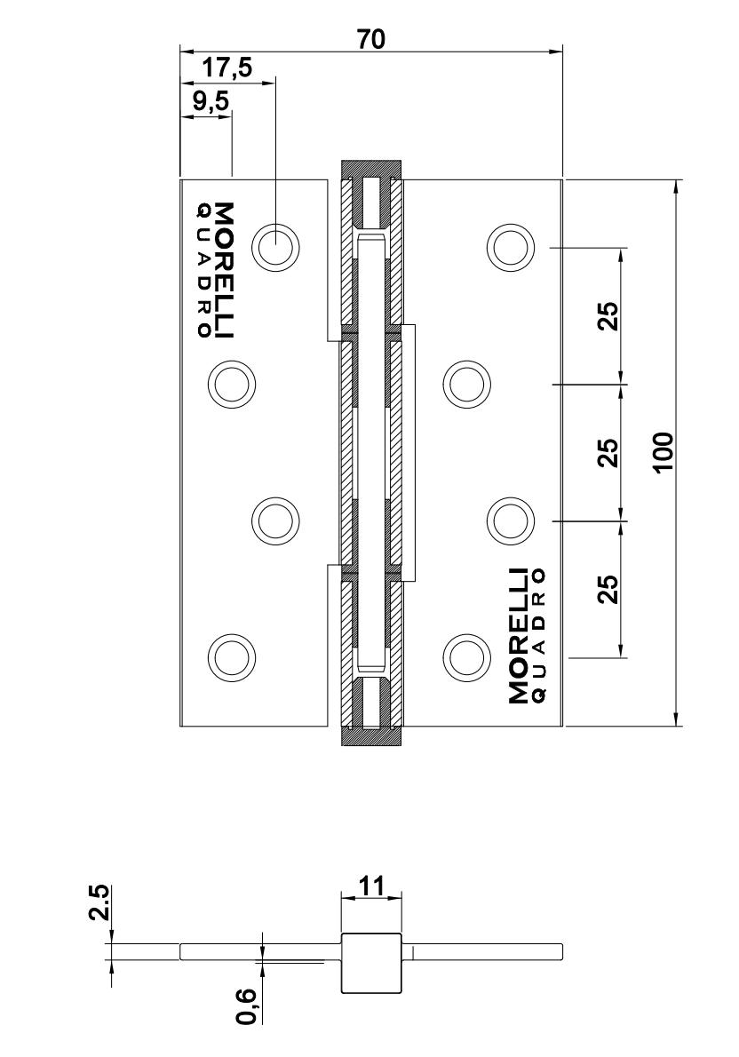 Петля QUADRO-2 BL врезная на квадратной оси, вес полотна до 40 кг, цвет черный фотомореллиБарнаул