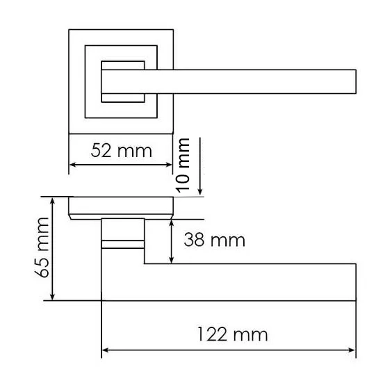 Ручка дверная PANTS MH-35 SN/BN-S раздельная на квадратной розетке, цвет белый никель/черный никель, ЦАМ фото фурнитура Барнаул