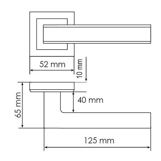 Ручка дверная DOMINION MH-40 SC/CP-S раздельная на квадратной розетке, цвет матовый хром/хром, ЦАМ фото фурнитура Барнаул