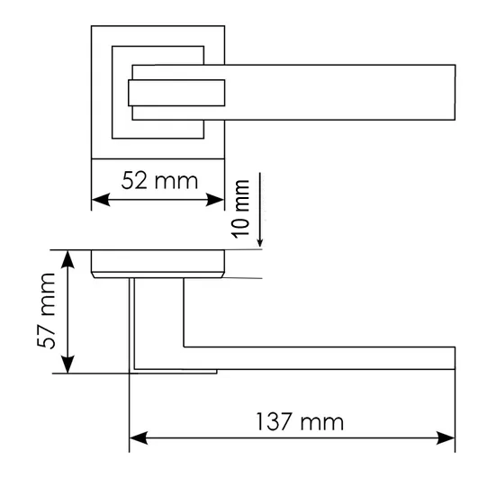 Ручка дверная JURA MH-43 SC/CP-S раздельная на квадратной розетке, цвет матовый хром/хром, ЦАМ фото купить в Барнауле