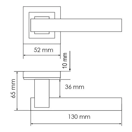 Ручка дверная PIQUADRO MH-37 SC/CP-S на квадратной розетке, цвет матовый хром/хром, ЦАМ фото фурнитура Барнаул
