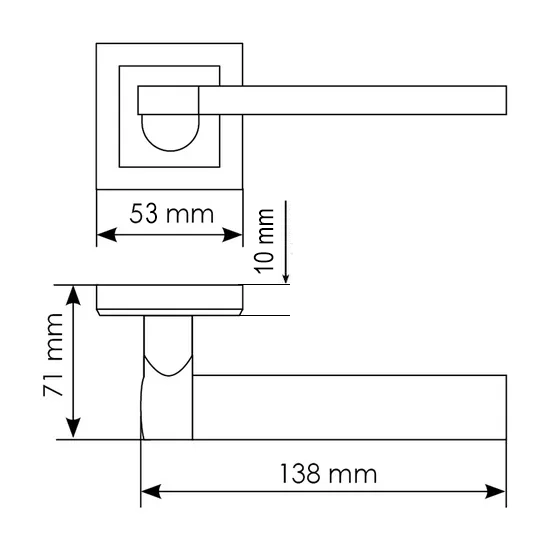 Ручка дверная AGBAR MH-21 SN/BN-S раздельная на квадратной розетке, цвет белый никель/черный никель, ЦАМ фото фурнитура Барнаул
