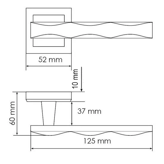 Ручка дверная TOWER MH-20 SC/CP-S раздельная на квадратной розетке, цвет матовый хром/хром, ЦАМ фото фурнитура Барнаул