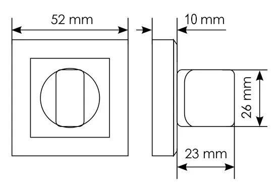 Завертка сантехническая MH-WC-S BL на квдратной розетке цвет черный, ЦАМ фото купить в Барнауле