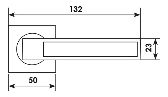 Ручка дверная DOLCE VITA S1 CRO раздельная на квадратной розетке, цвет хром, латунь фото фурнитура Барнаул