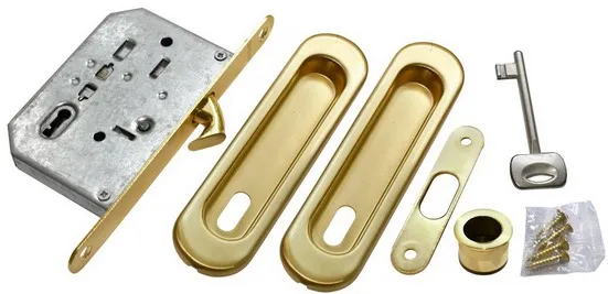 MHS150 L SG, комплект для раздвижных дверей, цвет - мат.золото фото купить Барнаул