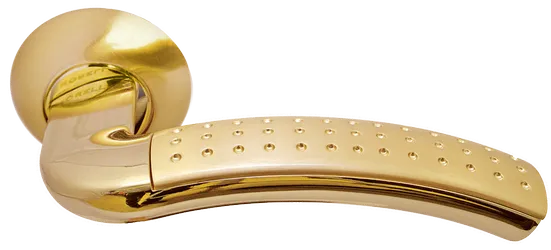 ПАЛАЦЦО, ручка дверная MH-02P SG/GP, цвет мат.золото/золото,с перфорацией фото купить Барнаул