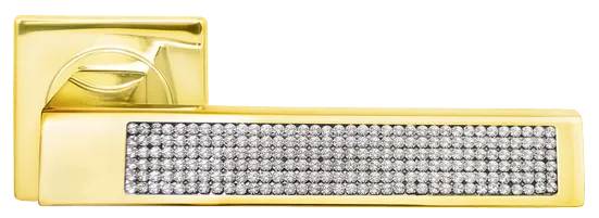 Ручка дверная DOLCE VITA S1 OSA раздельная на квадратном основании, цвет матовое золото, латунь фото купить Барнаул