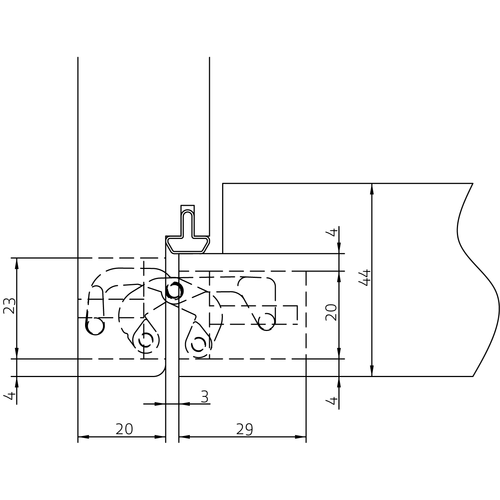 HH-19 B, скрытая петля, цвет - черный фото фурнитура Барнаул
