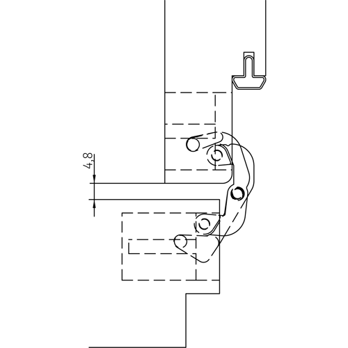HH-19 B, скрытая петля, цвет - черный фото дверная фурнитура Барнаул