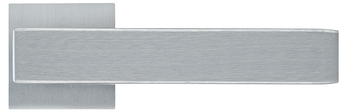 LOT ручка дверная  на квадратной розетке 6 мм, MH-56-S6 SSC, цвет - супер матовый хром фото купить в Барнауле