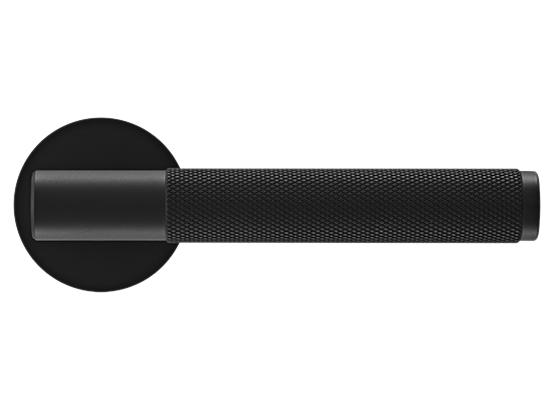 Ручка дверная "AZRIELI" на круглой розетке 6 мм, MH-57-R6T BL, цвет - чёрный фото купить в Барнауле