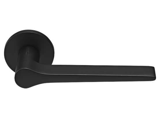 LAND ручка дверная  на круглой розетке 6 мм, MH-60-R6 BL, цвет - чёрный фото купить Барнаул