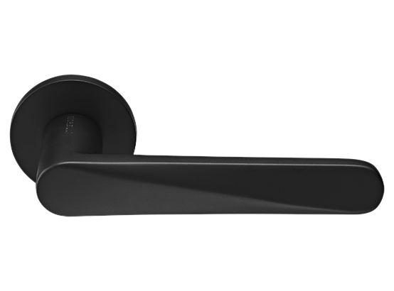 CAYAN - ручка дверная  на круглой розетке 6 мм, MH-58-R6 BL,  цвет - чёрный фото купить Барнаул